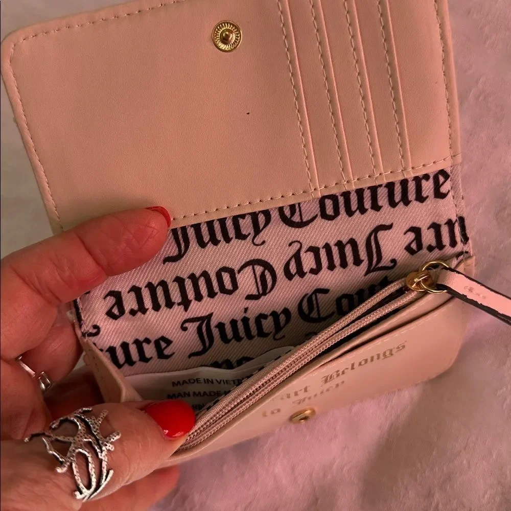 Juicy Couture Blush Pink Wallet with Gold Accents